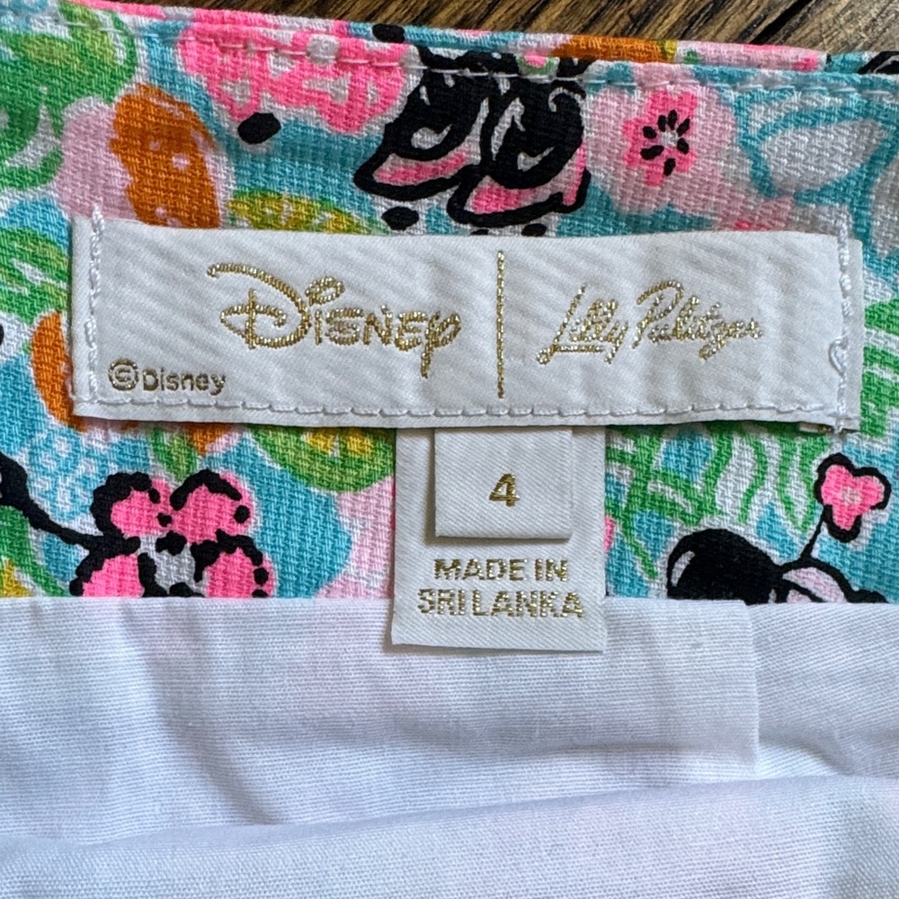 Lilly Pulitzer Aqua Floral Mickey Print Scalloped Hem Skort! NEW WITH TAGS! - Picture 6 of 8